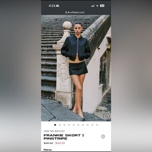 With Jéan Frankie Pinstripe Skort in Charcoal